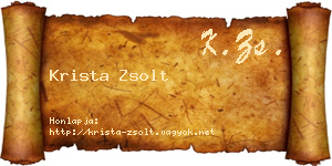 Krista Zsolt névjegykártya